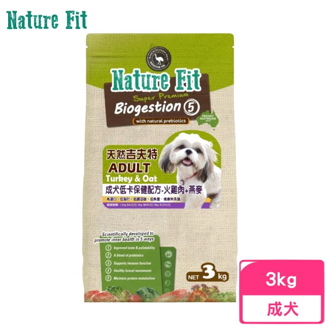 【Nature Fit 吉夫特】成犬低卡保健配方（火雞肉+燕麥）3kg(狗飼料、狗糧、犬糧)