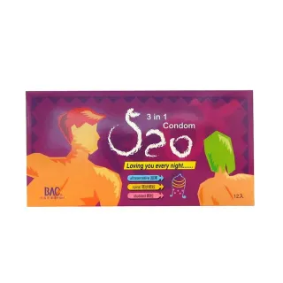 【BAC倍爾康】520三合一保險套12入x2盒(共24入)