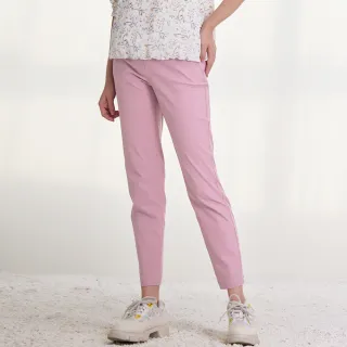 【ILEY 伊蕾】經典修身粉色縲縈彈力直筒褲(粉色；M-2L；1222026342)