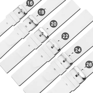 【Watchband】舒適耐用輕便運動型矽膠錶帶(白色)