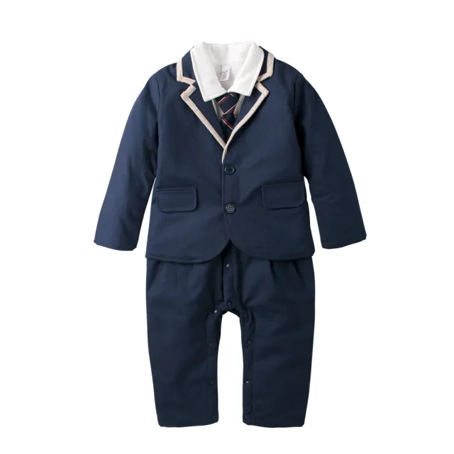 【baby童衣】鋪棉學院風假二件爬服 兩件組 60338(共1色)