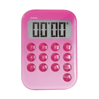 【dretec】新果凍數字型電子計時器-粉色(T-553PK)