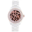 【GOTO】精艷豹點潮流時尚陶瓷手錶-金x白/38mm(GC7158B-82-441)