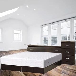 【品生活】經典四件式房間組2色可選-單人加大3.5尺(床頭+床底+獨立筒+床頭櫃-6分板)