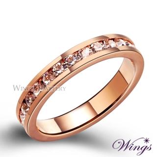 【WINGS】戒指 玫瑰銀河 亮眼時尚設計經典線戒(送禮 飾品 尾戒 對戒 防小人 送禮 禮盒 細戒指 線戒)