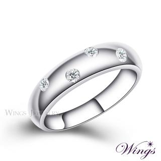【WINGS】純銀戒指 八心八箭 誓約 質感方晶鋯石鑽戒 窄版(送禮 飾品 母親節禮物 禮盒 情人 對戒 女戒)