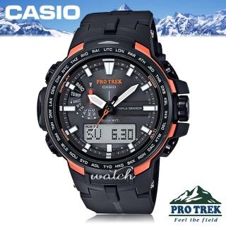 【CASIO 卡西歐】送禮首選_太陽能登山錶_雙LED照明_高度溫度氣壓測量_節電功能_男錶(PRW-6100Y)