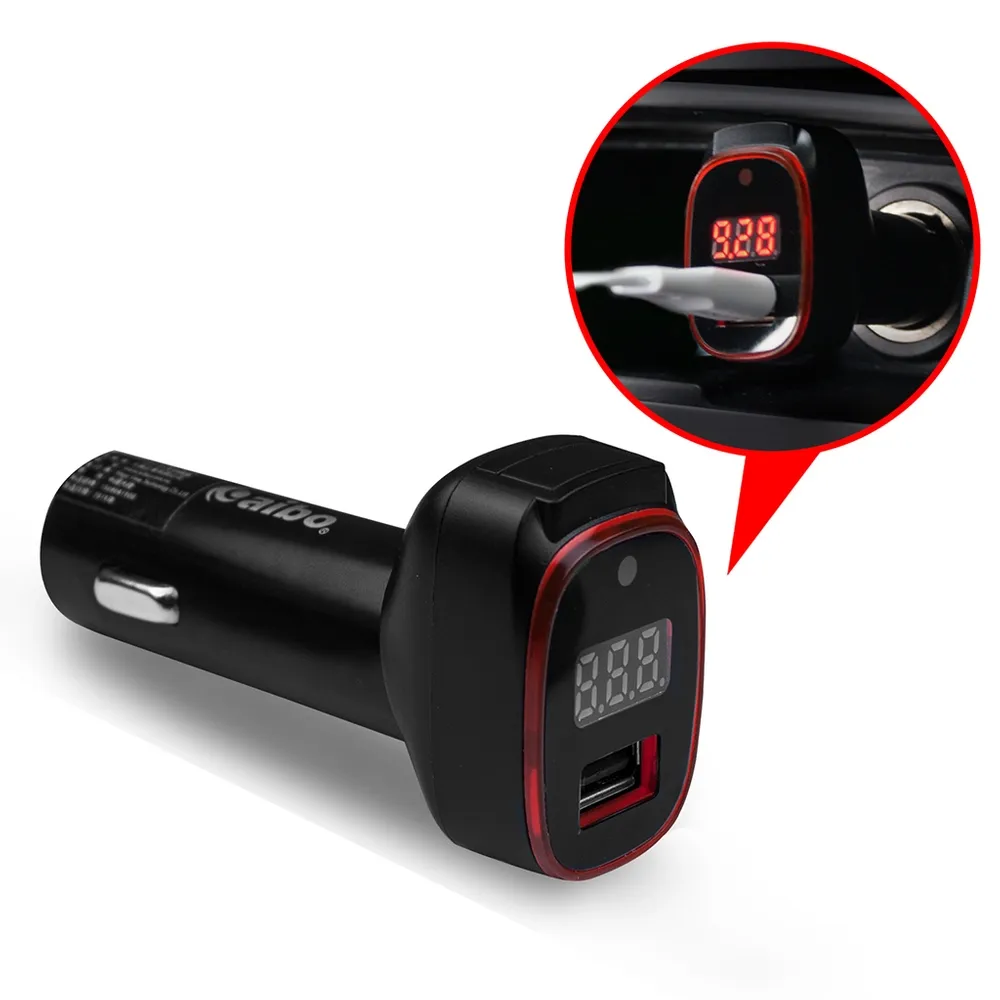 【aibo】AB444 USB數位電表 QC2.0 9V快充車用充電器