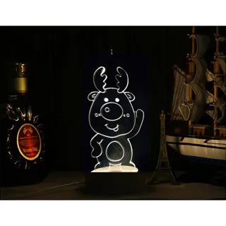 【LEPONT】北歐3D USB LED創意小夜燈-Q版麋鹿