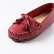 【ALAIN DELON】真皮柔軟舒適莫卡辛鞋A77201(3色   紅色 咖啡色 紫色)