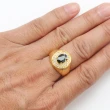 【寶石方塊】黃袍加身天然2克拉黑藍寶戒指-活圍設計