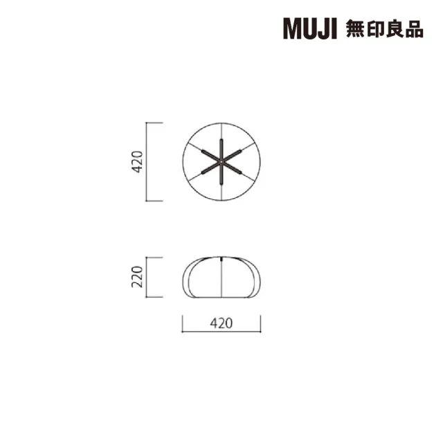 【MUJI 無印良品】泡芙懶骨頭本體/小/黑x灰/寬42x深42x高22cm