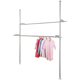 【雙手萬能】頂天立地雙桿曬衣架 