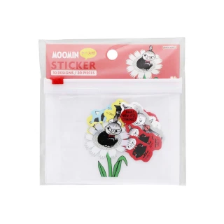【sun-star】Moomin嚕嚕米 造型貼紙包 附扁平收納袋 小不點亞美 花