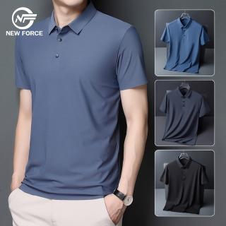 【NEW FORCE】任選-輕薄冰絲透氣商務休閒POLO衫-4色可選(男短袖polo衫/上衣/POLO衫/短袖上衣/涼感上衣)