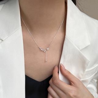 【SUMMER一夏】韓國設計閃鑽麥穗流蘇珍珠時尚輕奢小眾設計項鍊(ins韓風)