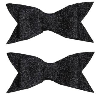 【美國 juDanzy】髮夾兩入組 金蔥黑蝴蝶結(391)