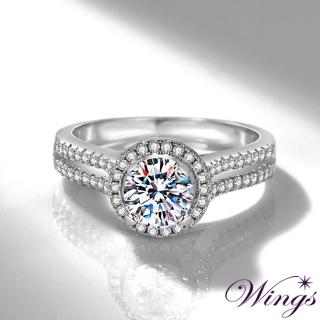 【WINGS】八心八箭 戒指 維多利亞 華麗方晶鋯石 擬真鑽戒(送禮 飾品 母親節禮物 禮盒 輕奢 質感 女戒)