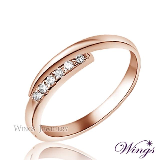 【WINGS】星盼 纖細美麗的優雅 精鍍玫瑰金戒指 尾戒(送禮 飾品 對戒 防小人 送禮 禮盒 細戒指 線戒)