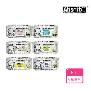 【Absorb Plus】寵物抗菌濕紙巾80抽*6包-八種味道 專為寵物弱酸體質設計(不含酒精防腐劑螢光劑/貓狗適用)