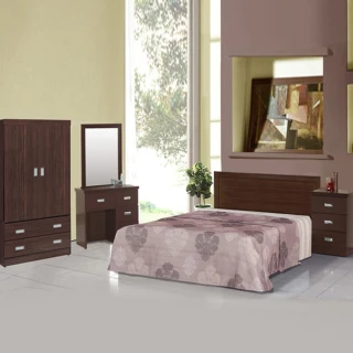 【樂和居】畢斯特斯七件式5尺雙人房間組2色可選(床片+床底+床墊+鏡台+床頭櫃+衣櫃+椅子)