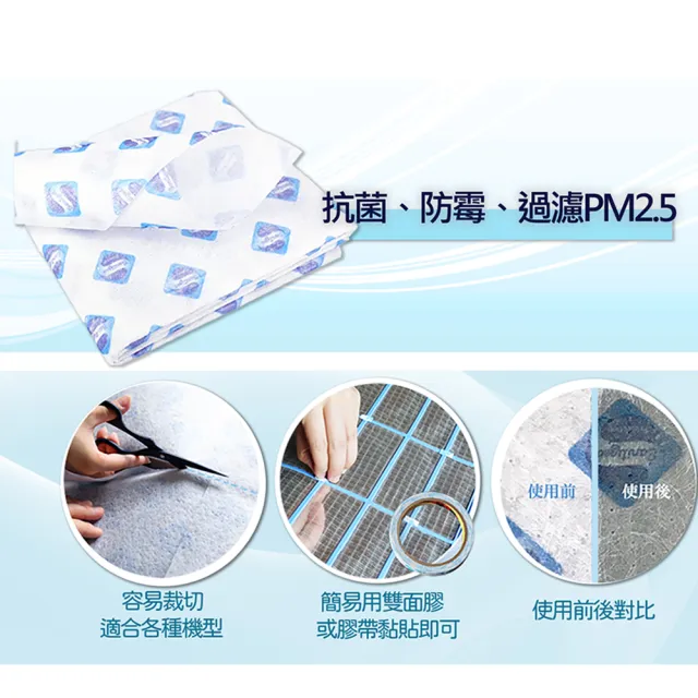 【PUREBURG】適用空氣清淨機 除濕機 冷氣機抗菌防霉PM2.5前置濾網濾綿 2入組(2入組)