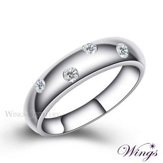【WINGS】純銀戒指 八心八箭 誓約 質感方晶鋯石鑽戒 寬版(送禮 飾品 母親節禮物 禮盒 情人 對戒 男戒)