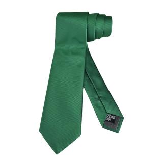 【EMPORIO ARMANI】EMPORIO ARMANI 經典刺繡LOGO簡約風真絲領帶(寬版/草綠)