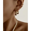 【LUV AJ】好萊塢潮牌 鑲鑽金色古巴鎖扣耳環 PAVE CUBAN LINK HOOPS(鎖扣耳環)