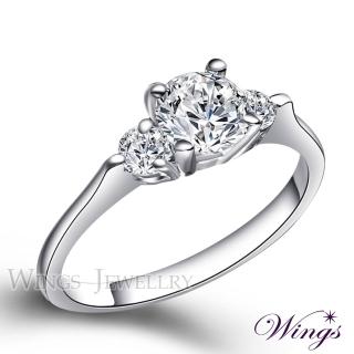 【WINGS】八心八箭戒指 真摯 璀璨方晶鋯石 擬真鑽戒(送禮 飾品 母親節 母親節禮物 禮盒 輕奢 質感 氣質)