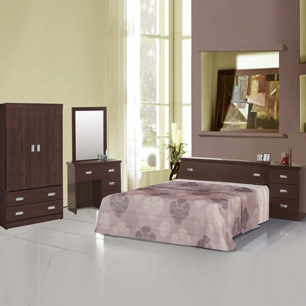 【樂和居】雅典七件式3.5尺單人房間組2色可選(床頭+床底+床墊+鏡台+床頭櫃+衣櫃+椅子)