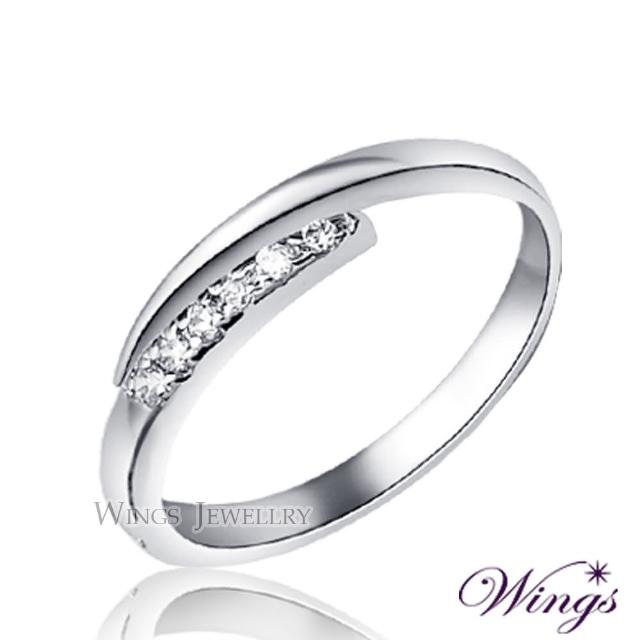 【WINGS】星盼 纖細美麗的優雅 精鍍白K金戒指 尾戒(送禮 飾品 對戒 防小人 送禮 禮盒 細戒指 線戒)