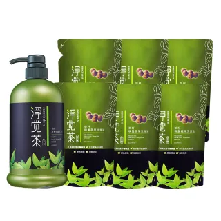 【茶寶】淨覺茶 茶籽碗盤蔬果洗潔液1+6組