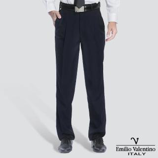 【Emilio Valentino 範倫提諾】超柔打摺西裝褲(深藍)