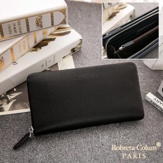 【Roberta Colum】真皮包包 經典品味鹿紋牛皮雙拉鍊手拿包-共3色