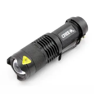 【LOTUS】迷你袖珍型手電筒 Q5 LED燈泡 三檔切換 可變焦