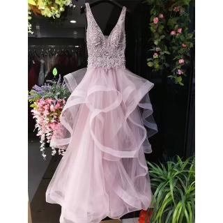 【女神婚紗禮服】高階時尚奢華新娘敬酒宴會晚禮服 PLGZ-01 1903粉色(婚紗攝影 旅拍)