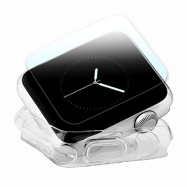 Apple Watch 42mm TPU透明軟殼/鋼化玻璃貼(保護套組)