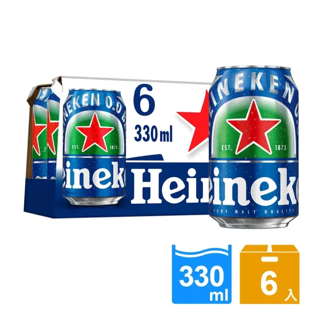 【Heineken 海尼根】海尼根0.0零酒精-鋁罐裝330mlx6入