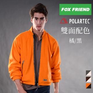 【FOX FRIEND 狐友】POLARTEC 珍珠刷毛/可雙面穿 保暖夾克(刷毛外套/立領/男外套)