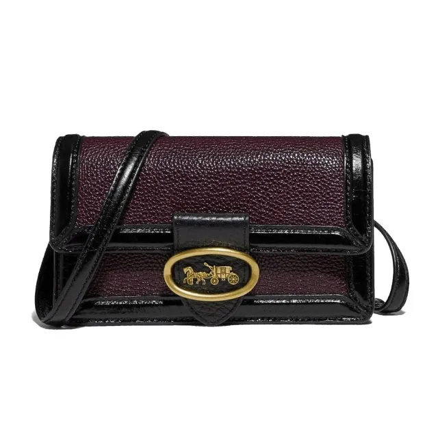 【COACH】馬車LOGO拼色皮革腰包