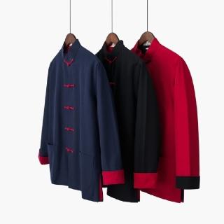 【巴黎精品】現貨+預購 新中式 唐裝漢服上衣(中國風長袖居士服立領寬鬆男上衣10色a1bx33)