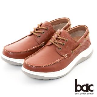 【bac】陽光型男真皮綁帶休閒鞋(棕色)