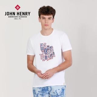 【JOHN HENRY】beyond the sea 立體文字T恤-白