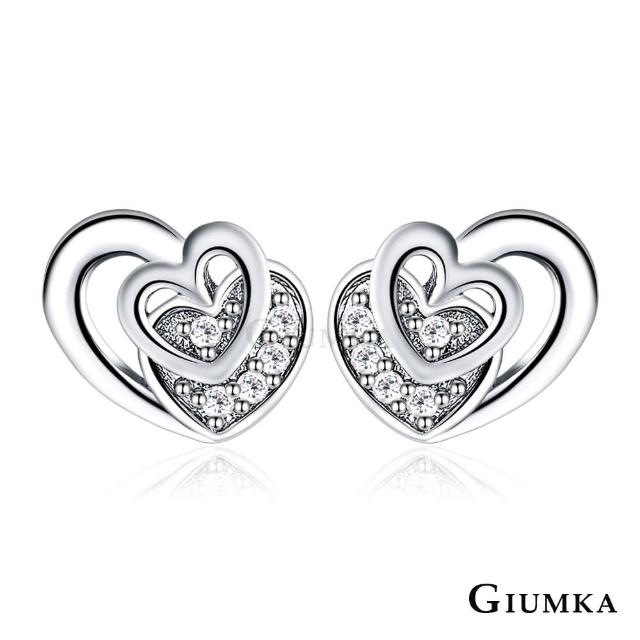【GIUMKA】純銀耳環．心心相映．銀色(送自己．送禮)