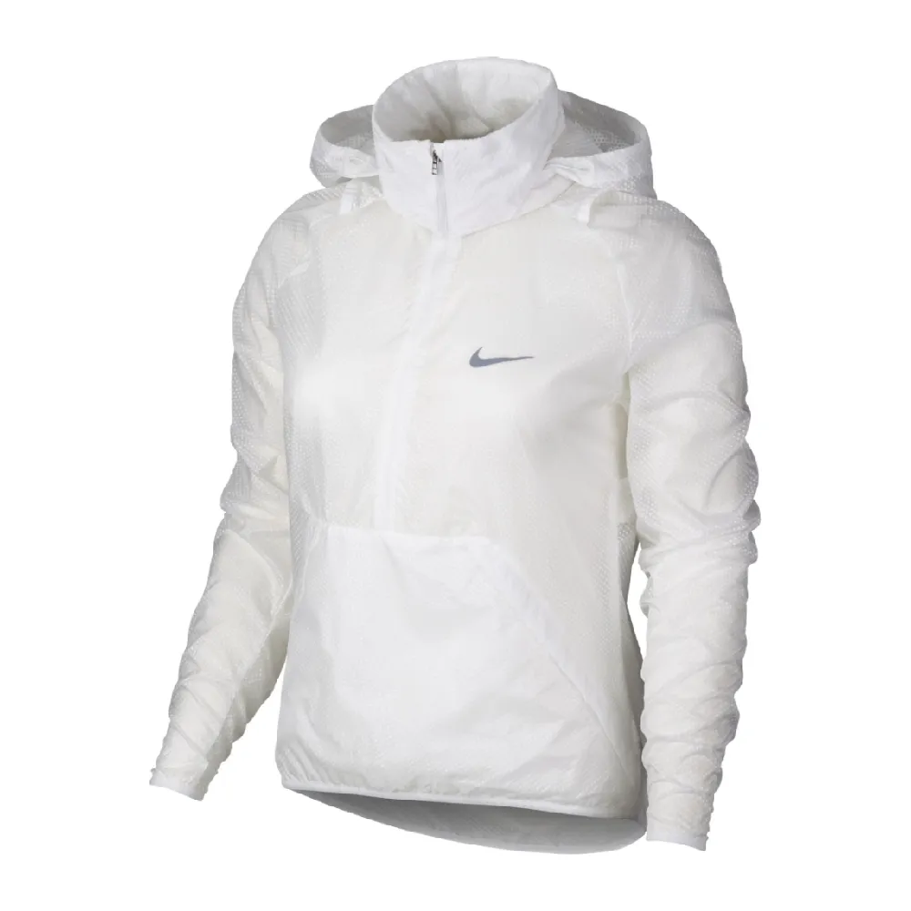 【NIKE 耐吉】Nike Golf 女 高爾夫防風連帽薄外套 白 802938-100