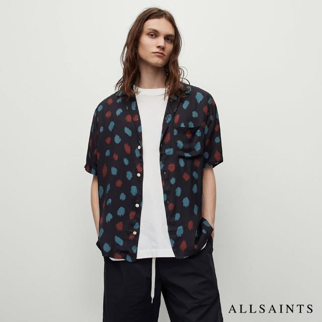 【ALLSAINTS】TAB 人造絲鮮明圓點夏威夷短袖襯衫 MS077Y(舒適版型)
