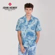 【JOHN HENRY】慢島旅古巴領花襯衫-淺藍