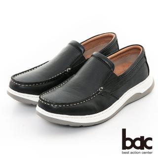 【bac】陽光型男真皮樂福休閒鞋(黑色)