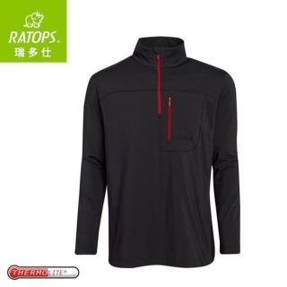 【RATOPS】瑞多仕 男Thermolite暖衣《正黑》DB6009/中層衣/前開袋/保暖長袖(悠遊山水)
